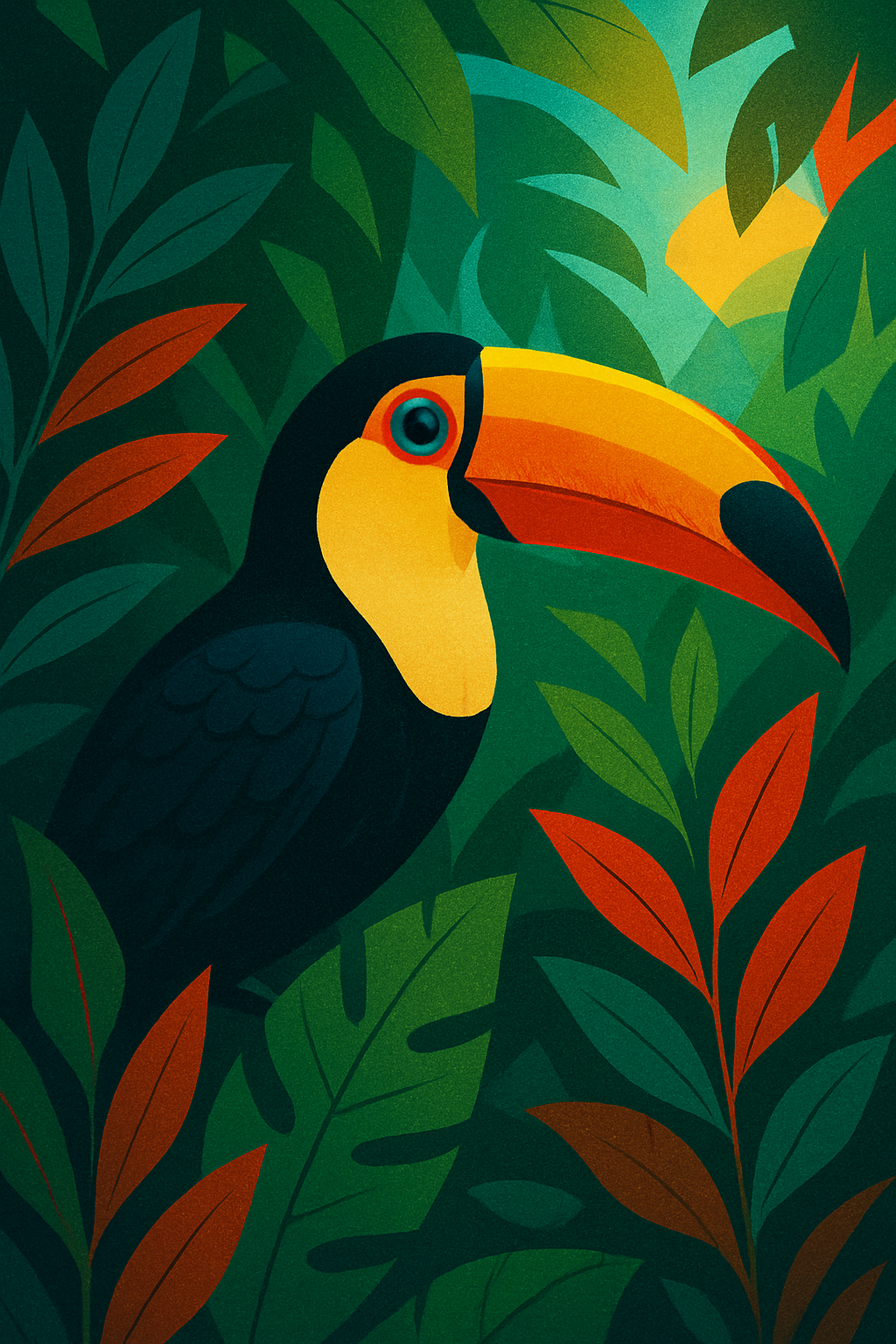 Tropical toucan artwork
