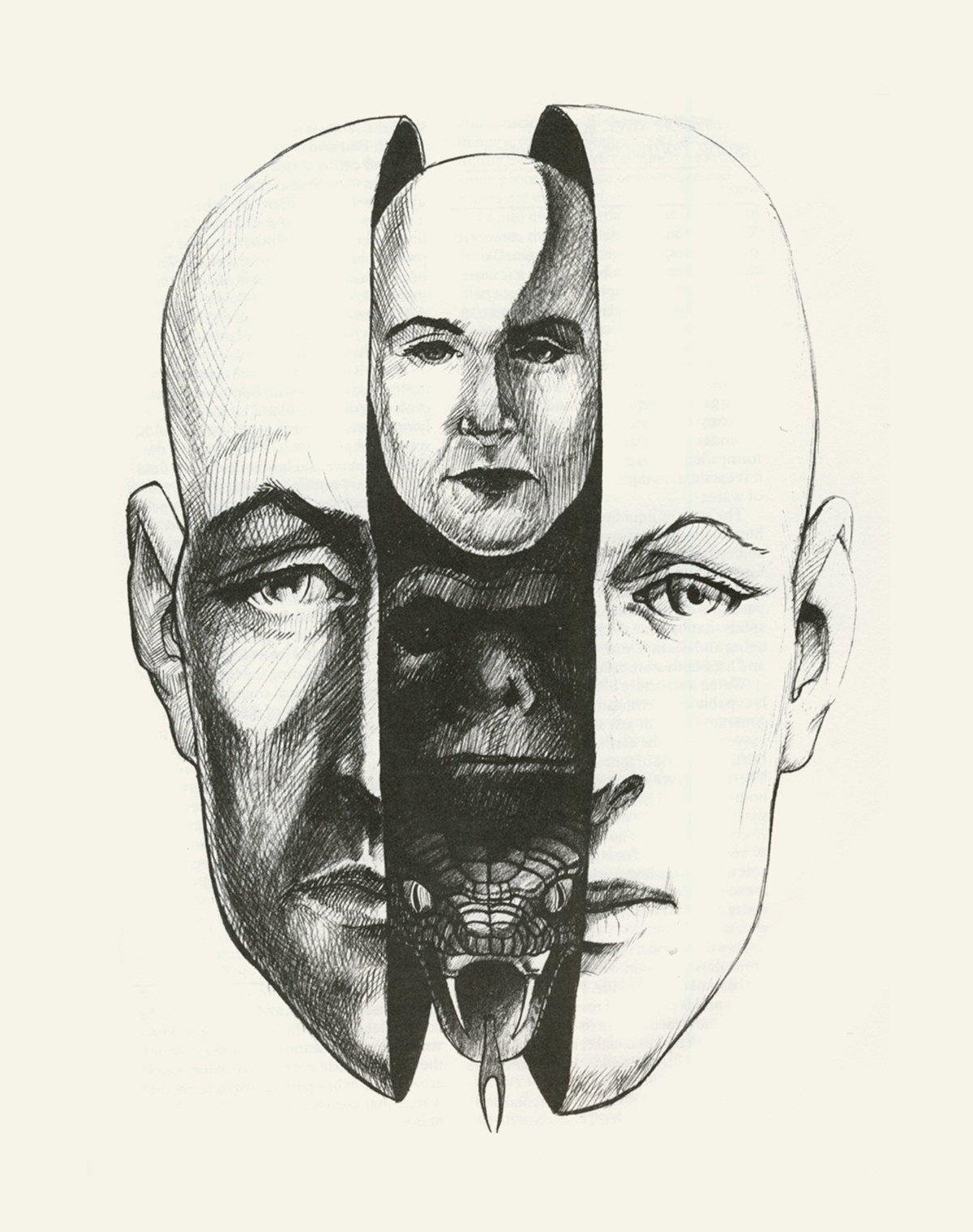 a human head opens at the front to reveal the doors of perception 