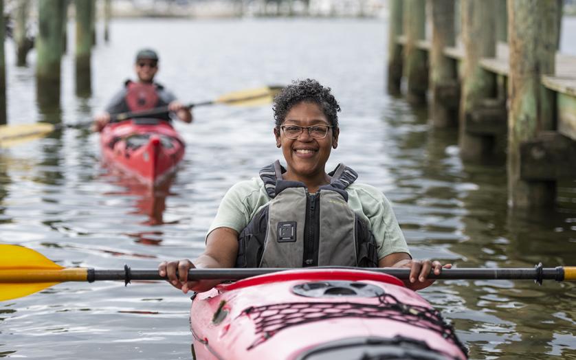 Kayaking on Chesapeake Bay waters in Southern Maryland