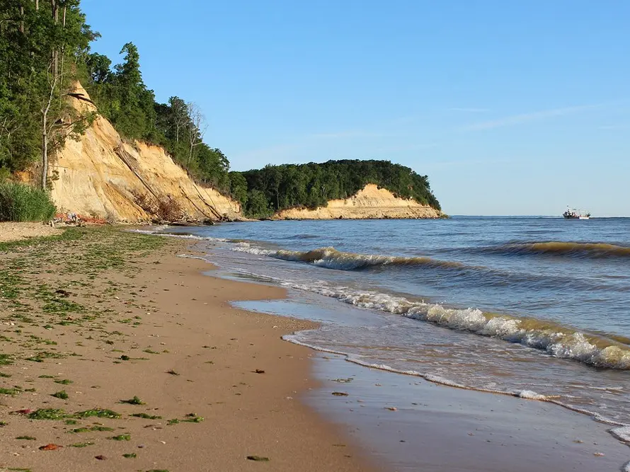 Calvert County, Maryland coastline along the Chesapeake Bay