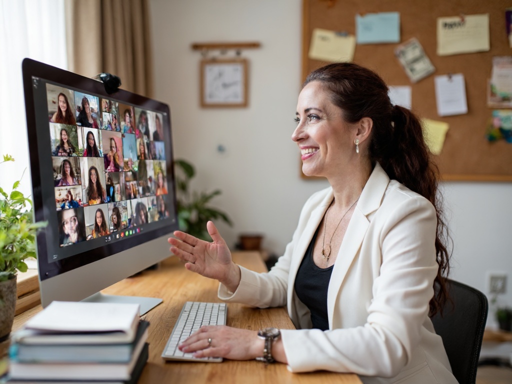 Dr. Lisha teaching a live online class