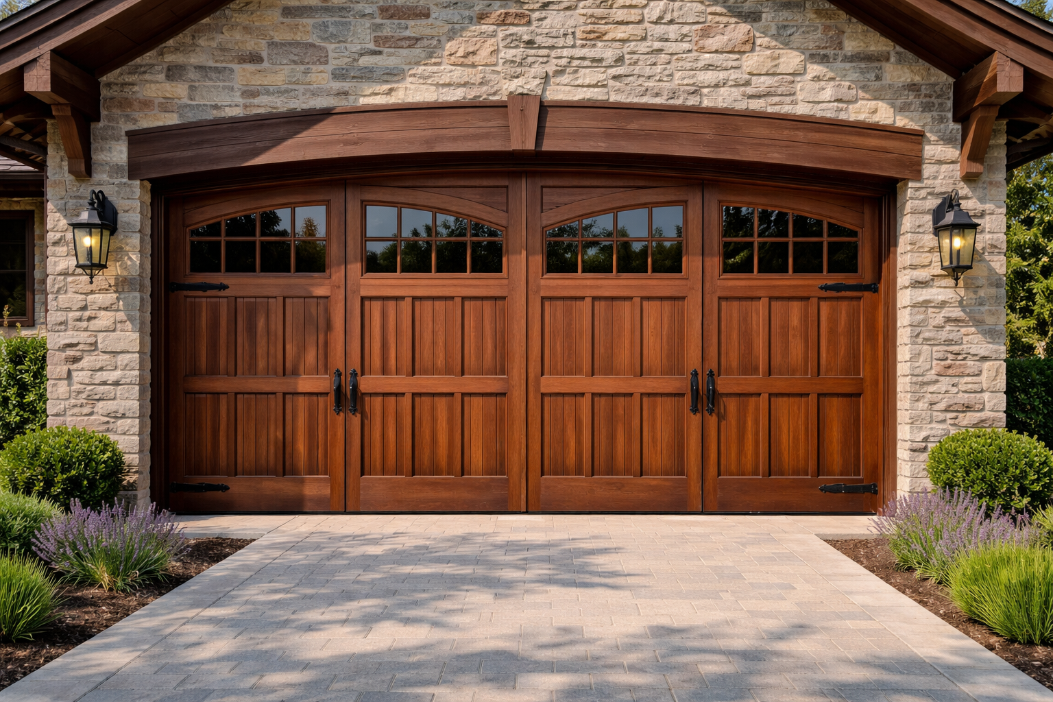 Custom wood garage door