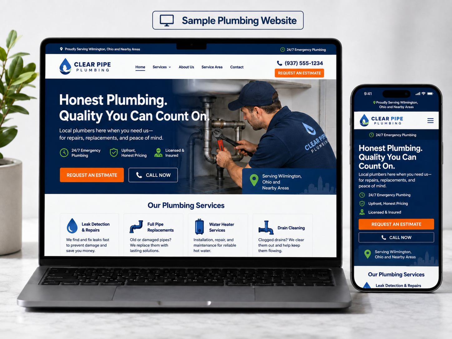 Sample Plumbing Website preview