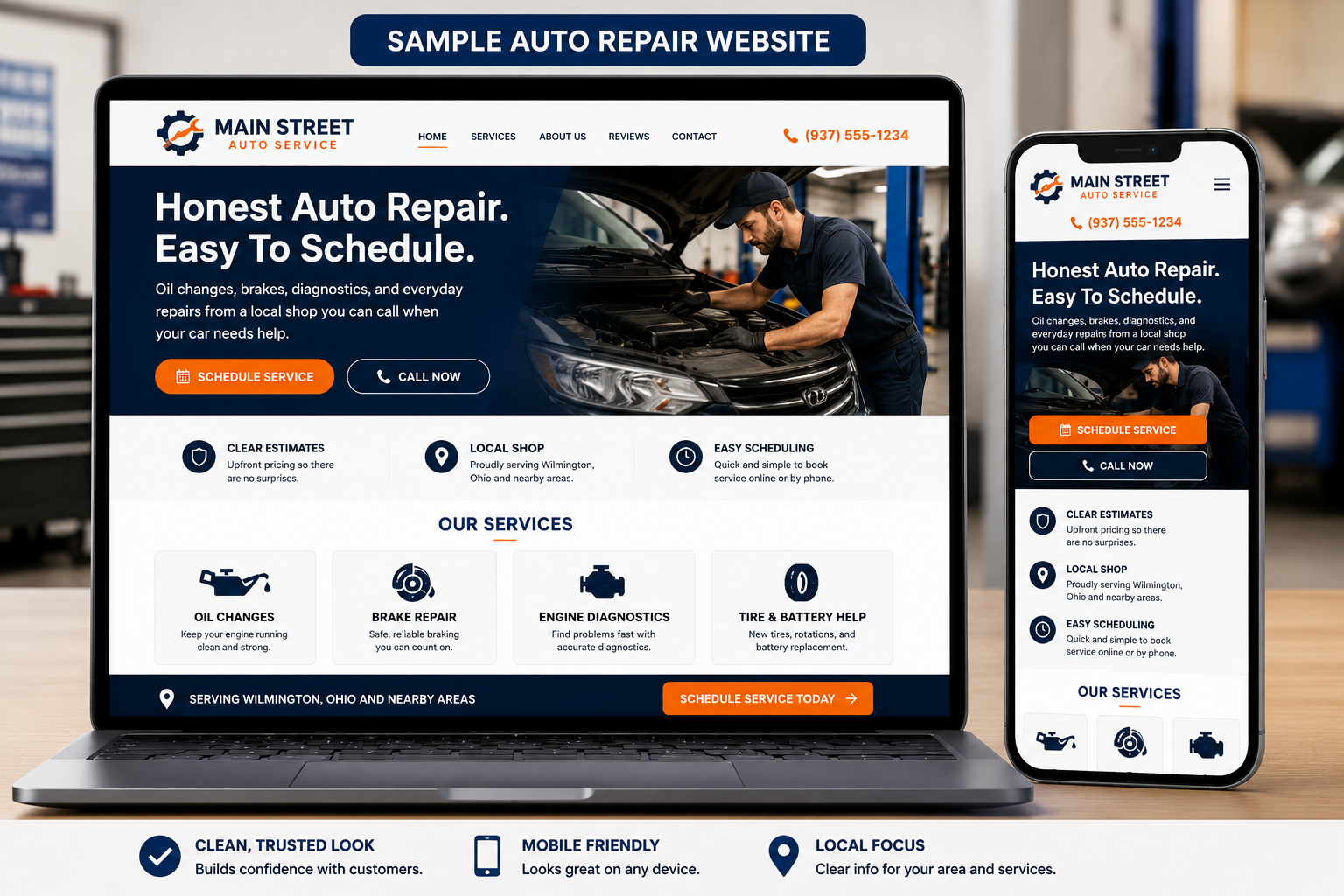 Sample Auto Repair Website preview