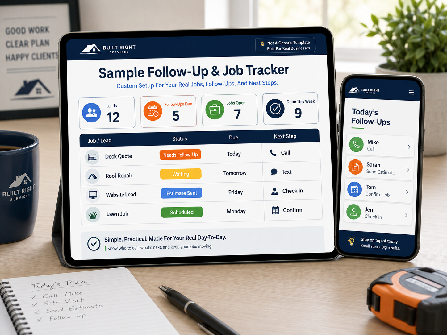 Sample Follow-Up, Job & Client Tracker preview