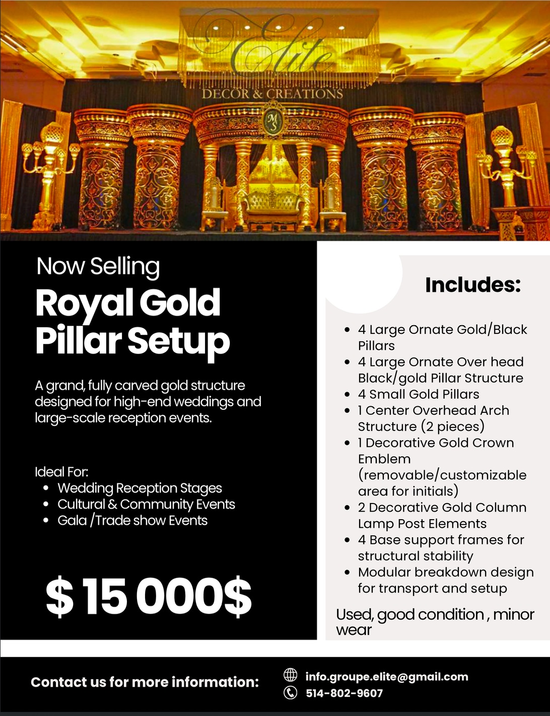 Royal Gold Pillar Setup — Dimensions