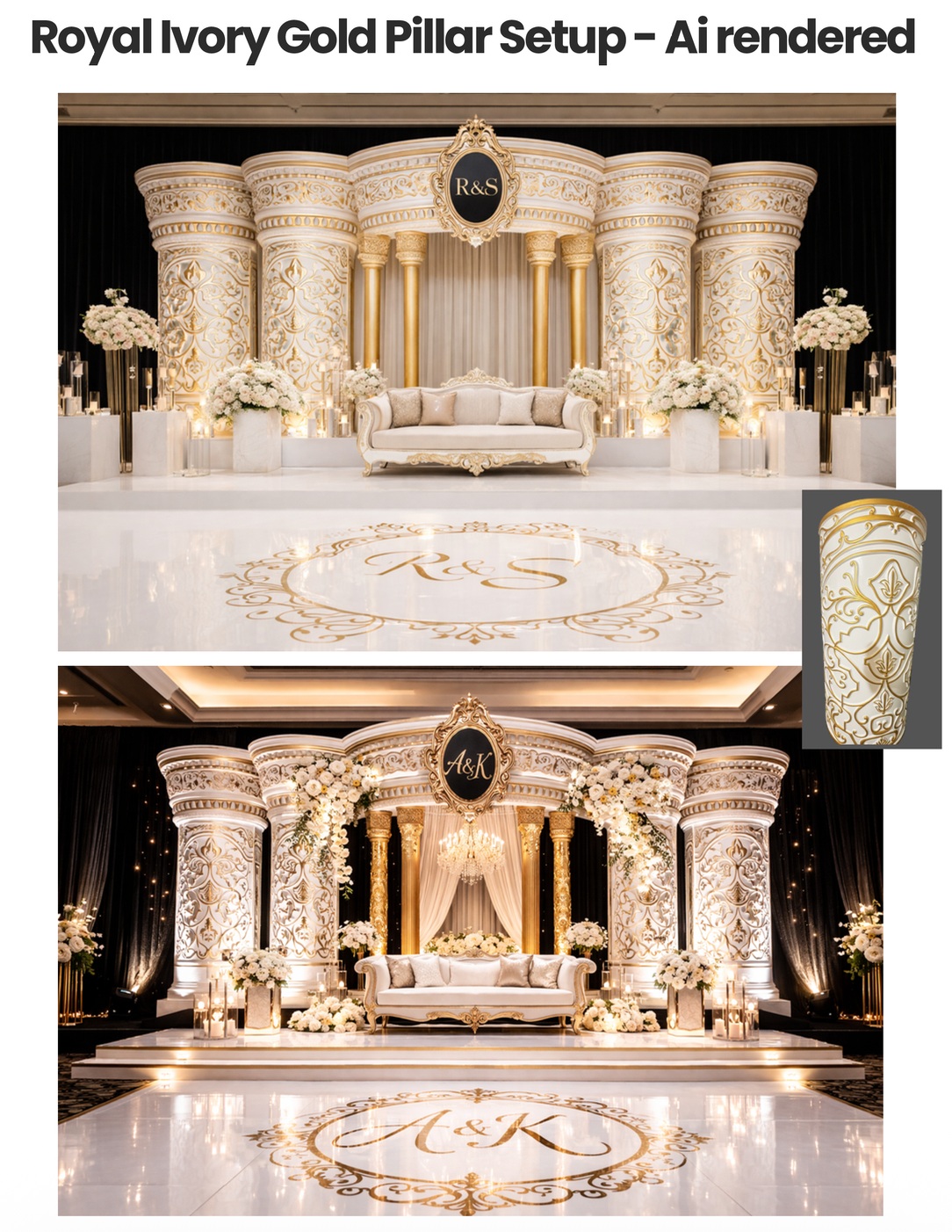 Gold White Leather Panels — Listing