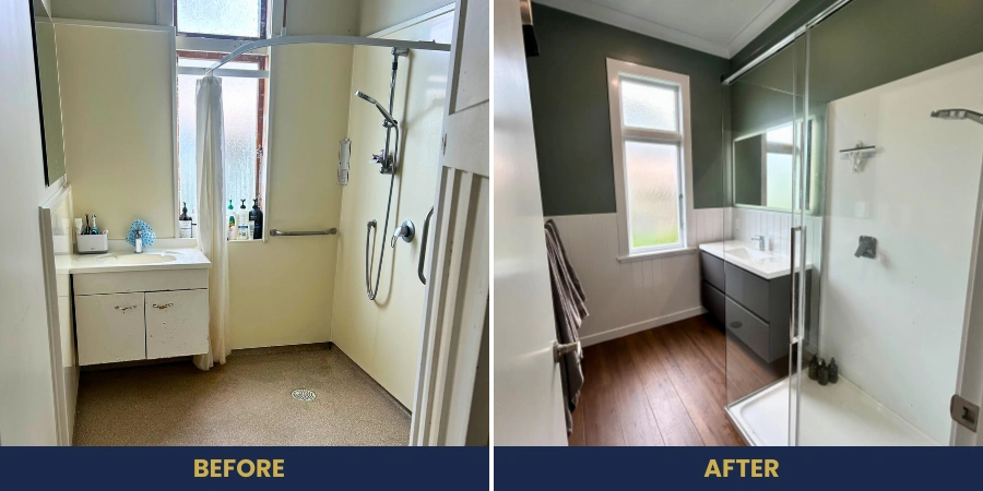 Complete bathroom renovation project in Whanganui home