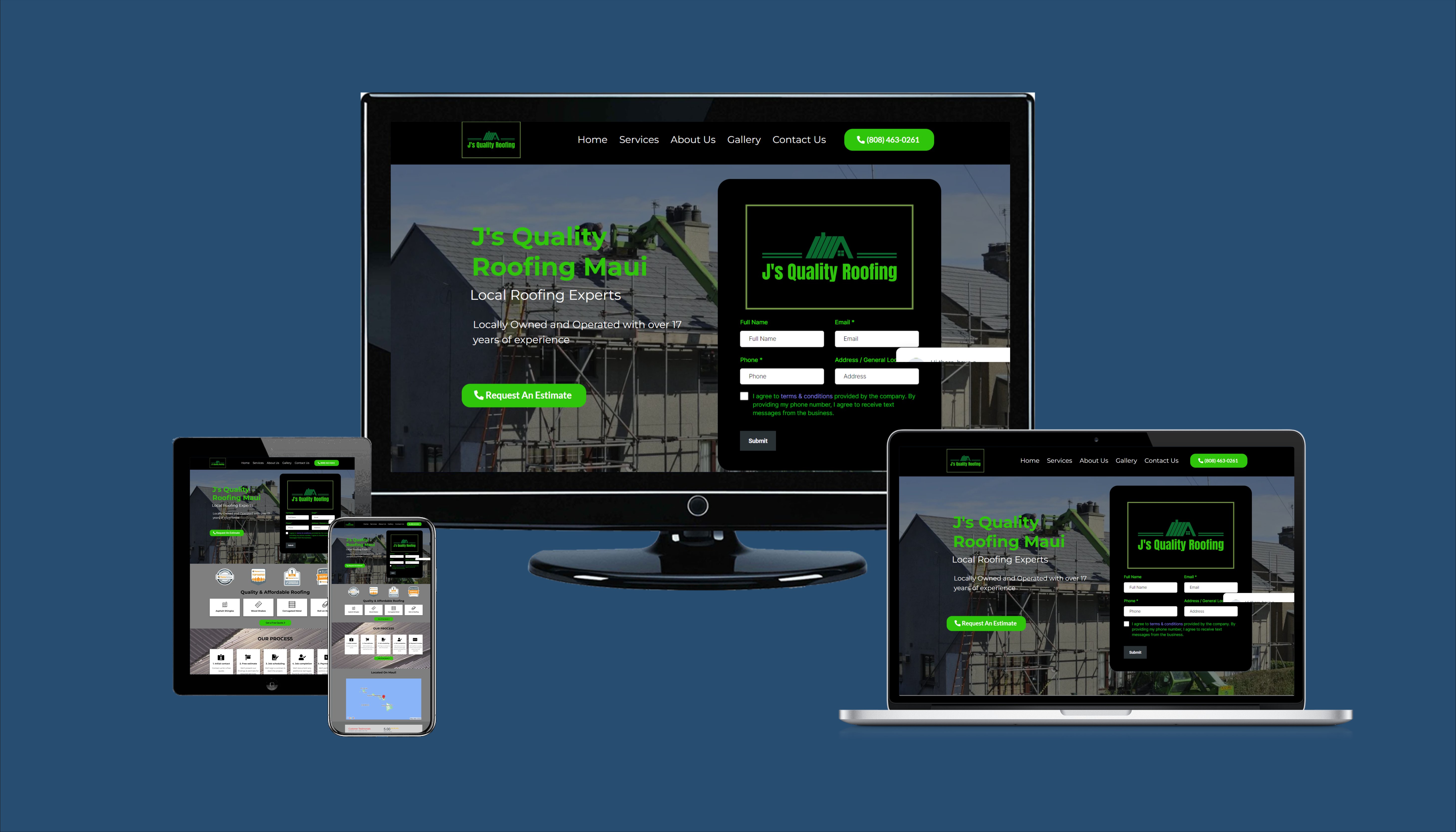 Contractor website built by RAFVantage