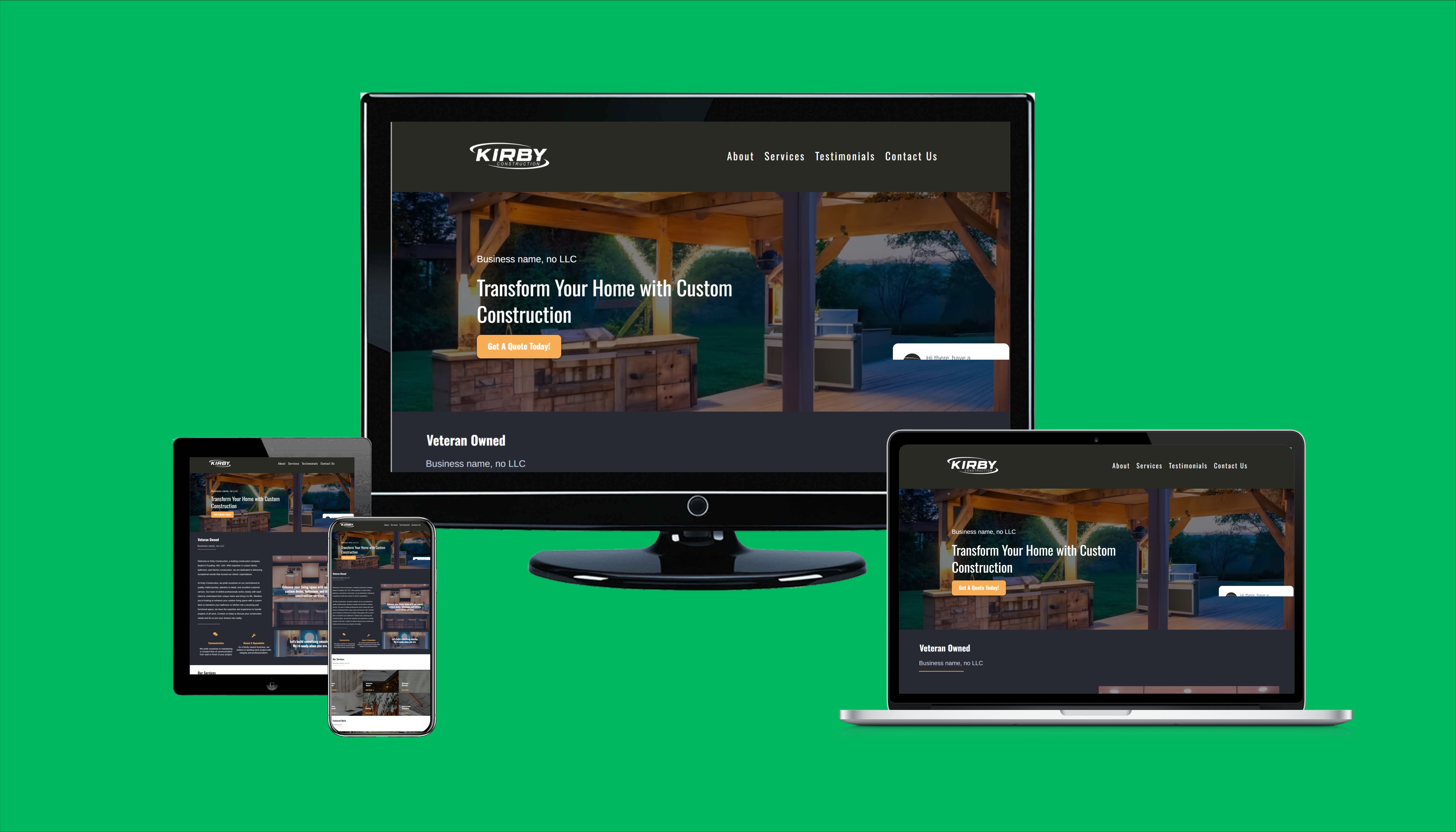 Contractor website built by RAFVantage