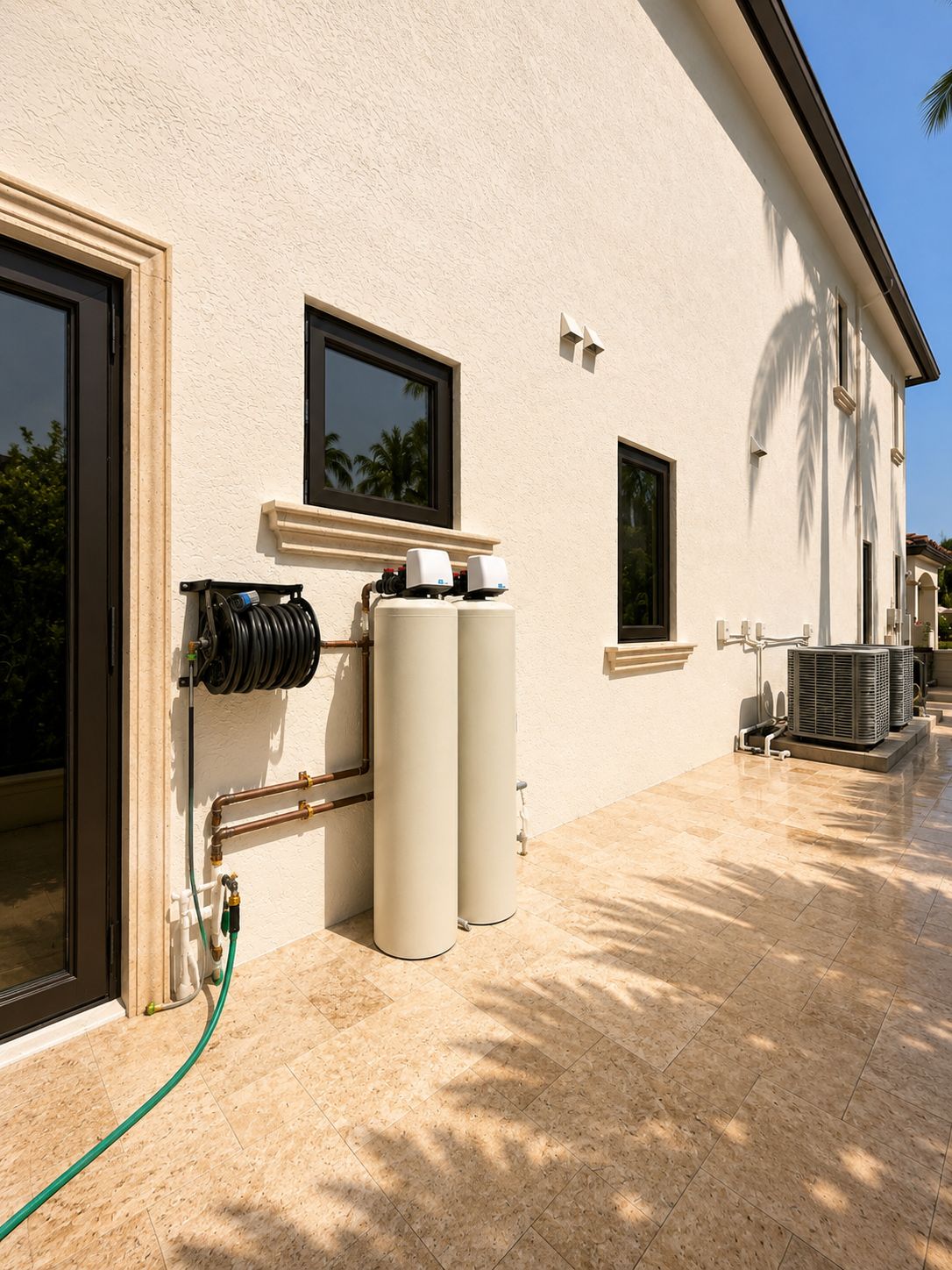 Flow Water salt-free conditioner system in tan finish