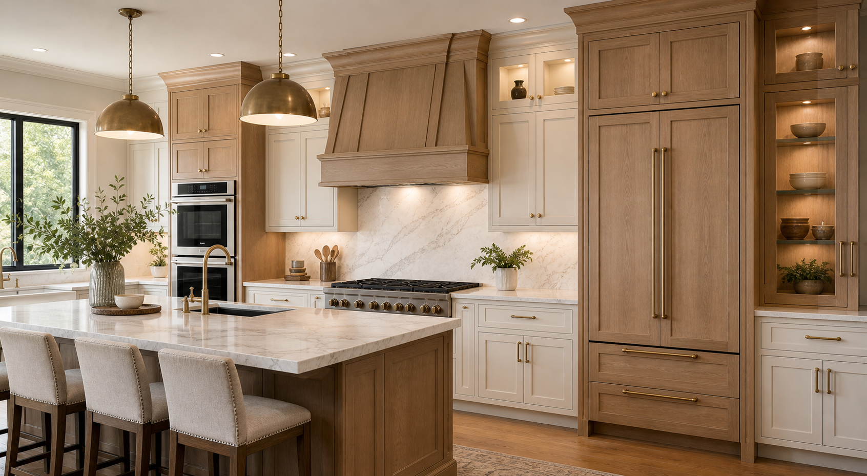 Luxury custom cabinetry in an upscale remodeled kitchen