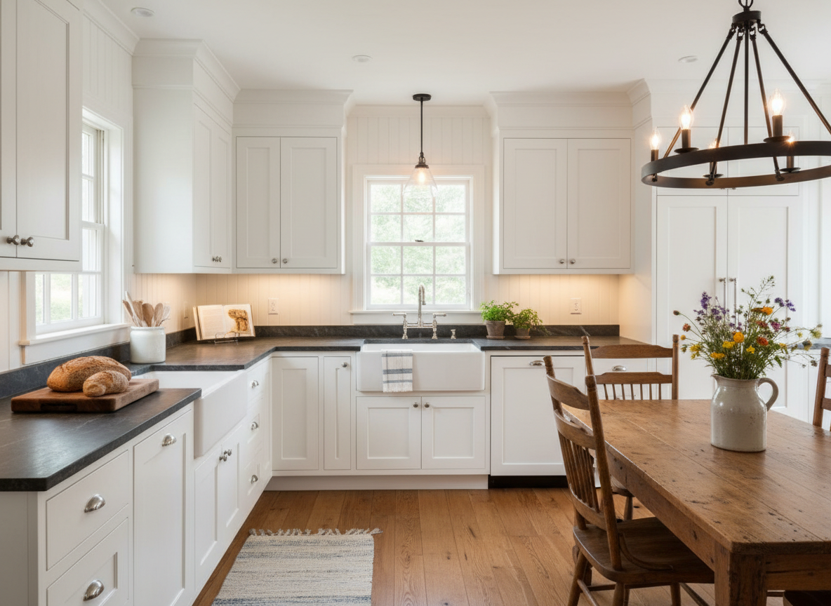 Bright kitchen with newly installed countertops
