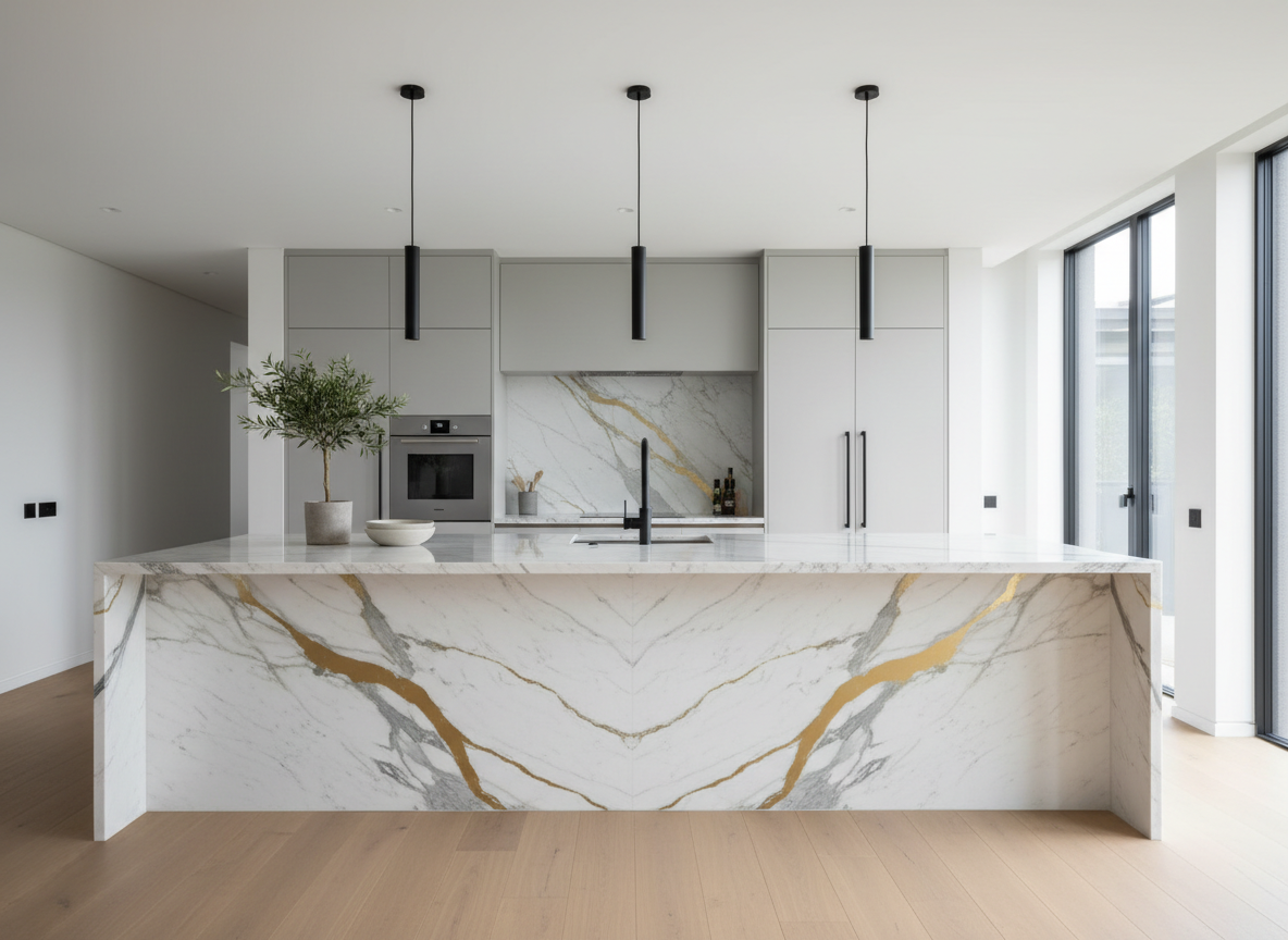Custom cabinets paired with kitchen countertops
