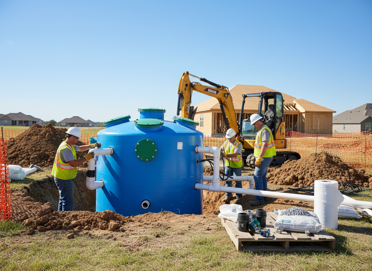 Wastewater tank installation detail