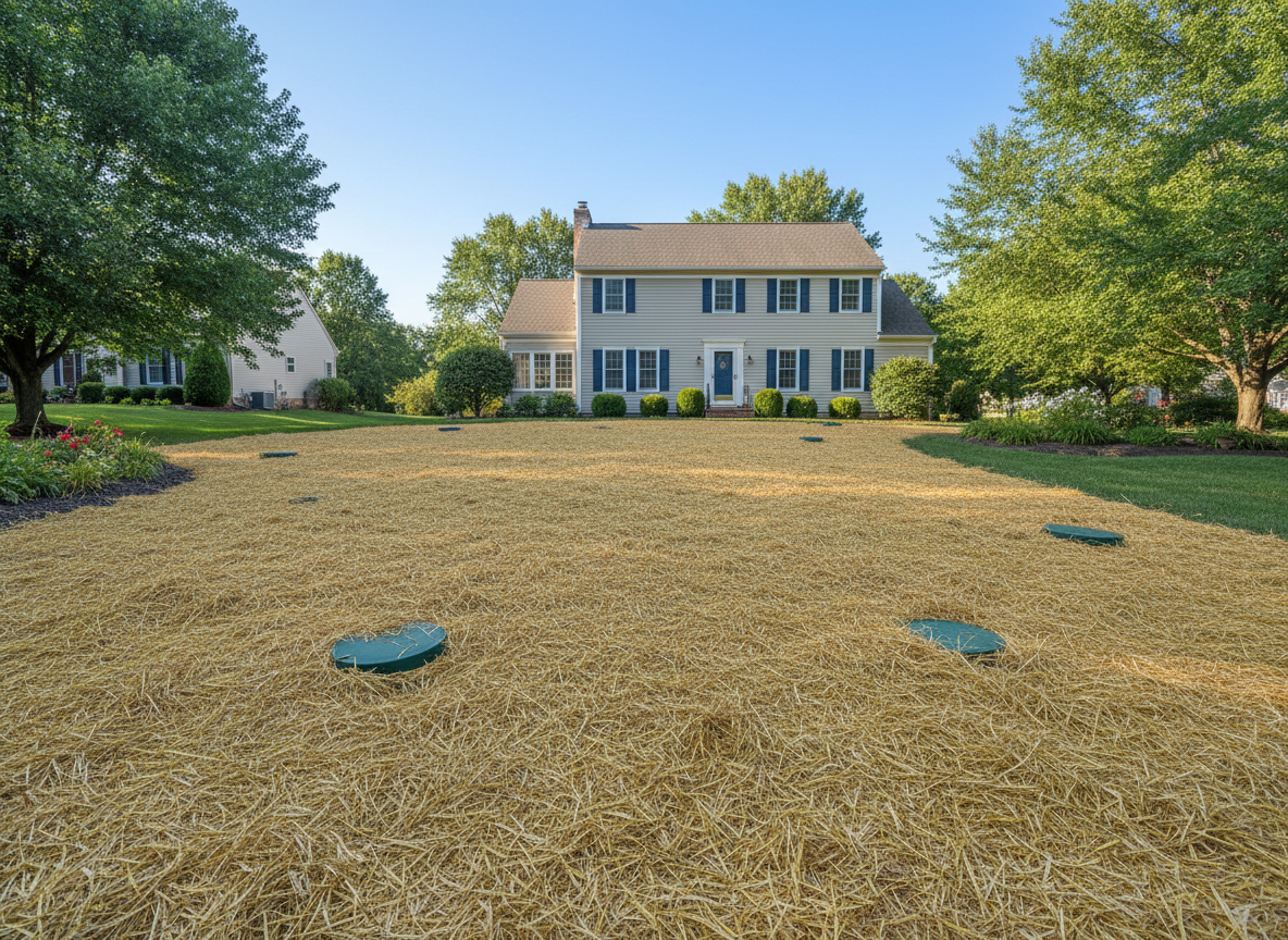 Completed residential wastewater installation area