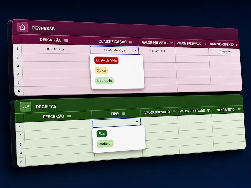 Lançamento de entradas e saídas