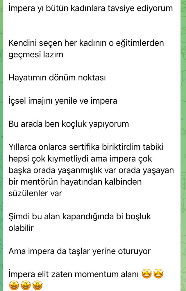 Katılımcı mesajı