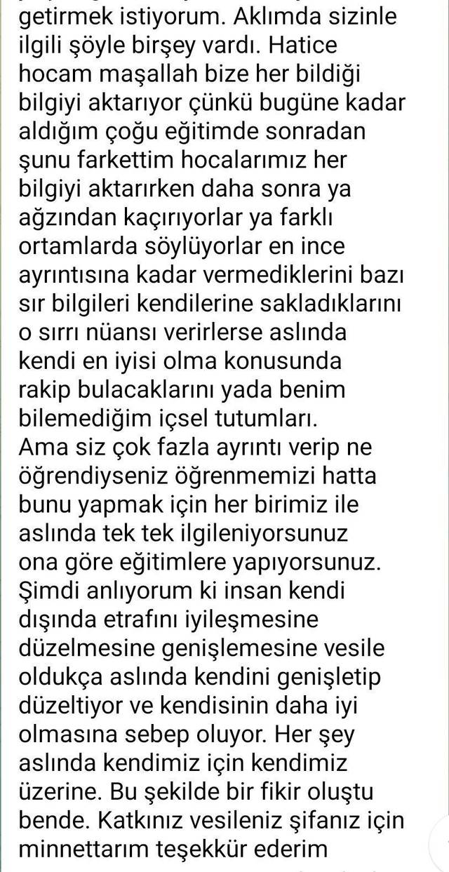 Katılımcı mesajı