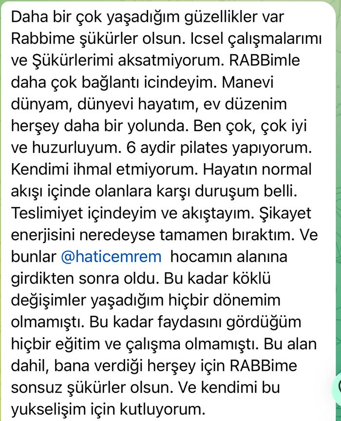 Katılımcı mesajı