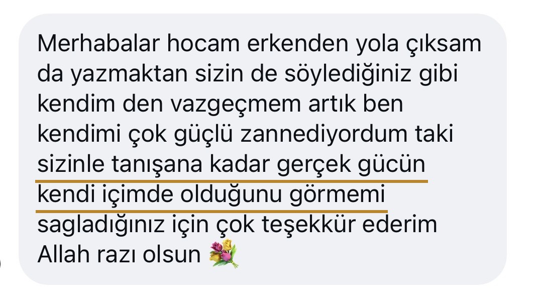 Katılımcı mesajı