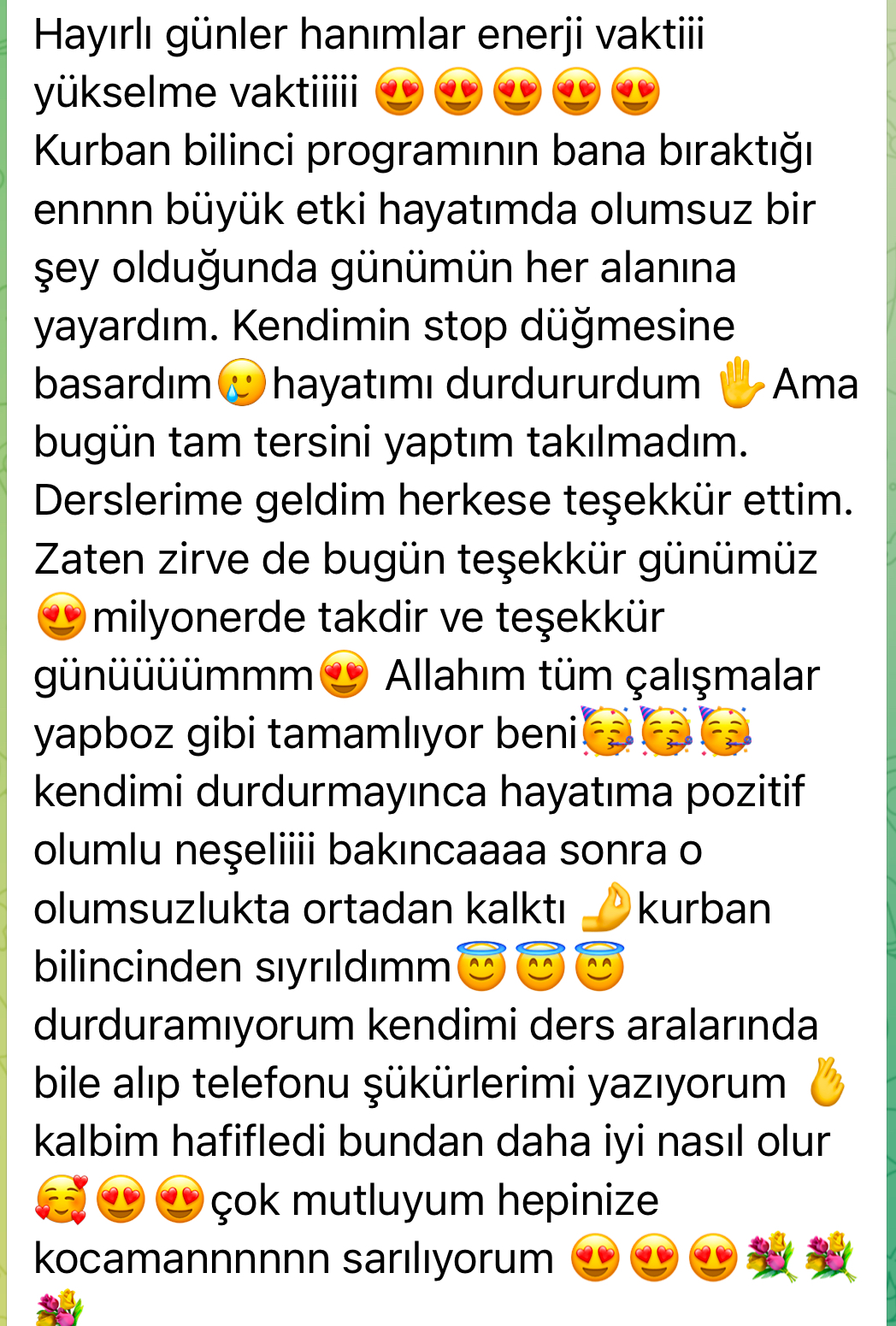 Katılımcı mesajı