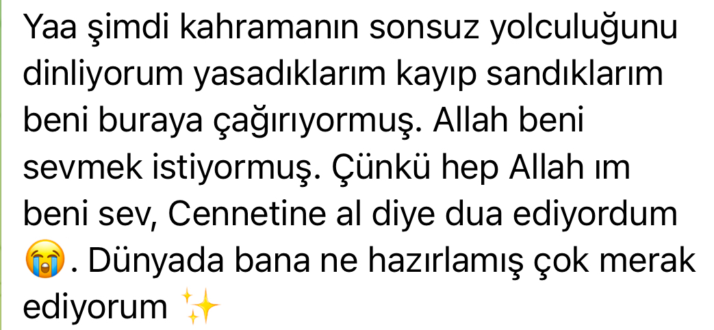 Katılımcı mesajı