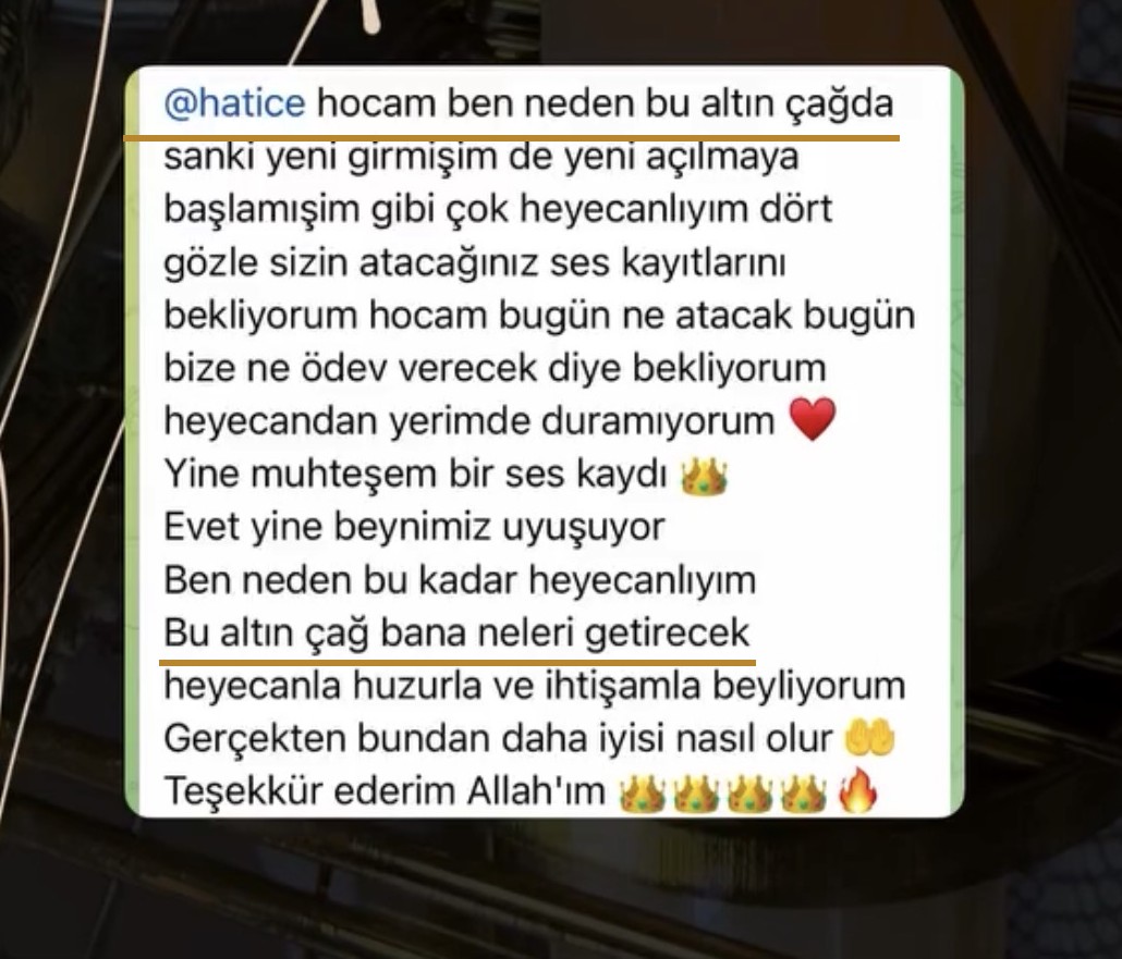 Katılımcı mesajı — Altın Çağ
