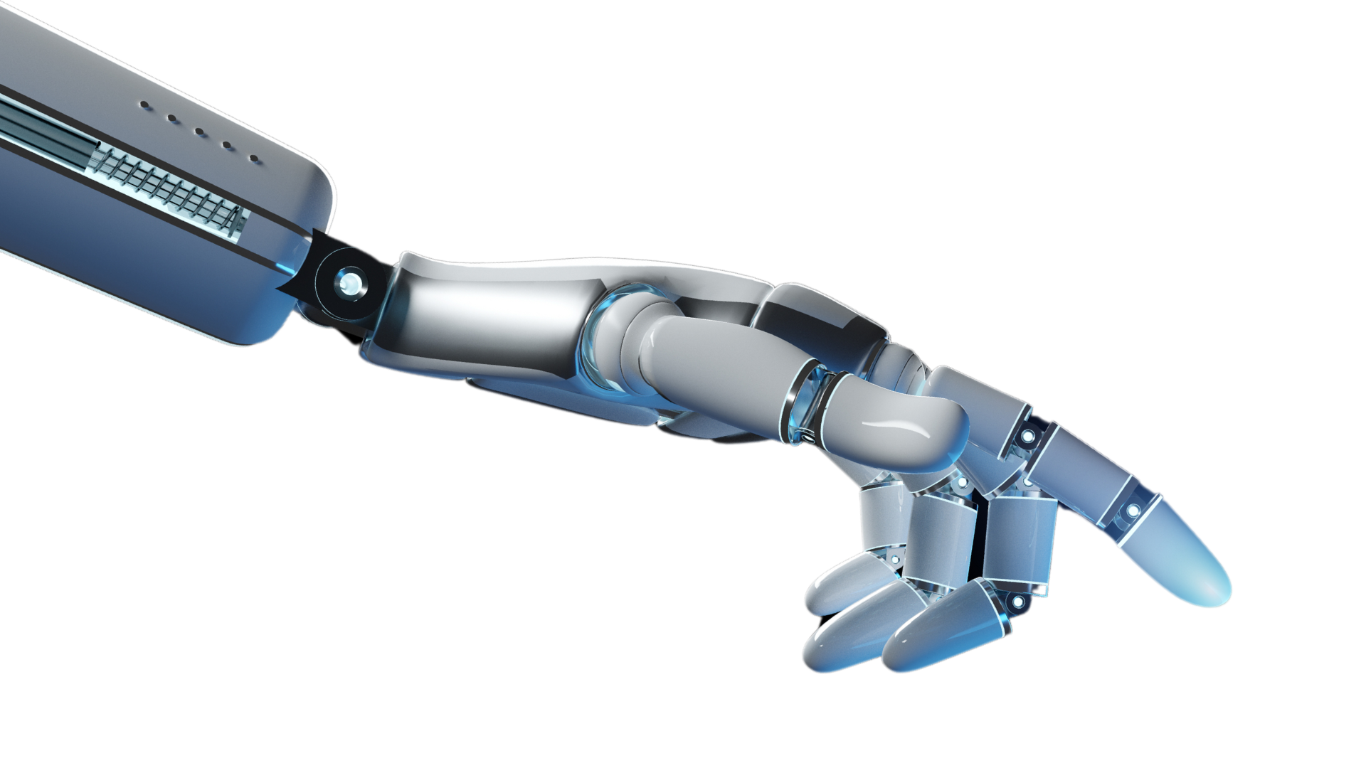 AI automation technology reaching toward human collaboration