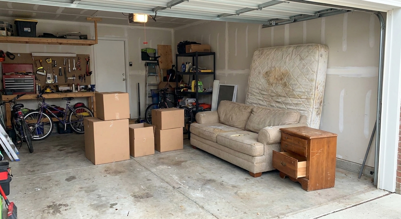 Old couches and furniture removed from a home