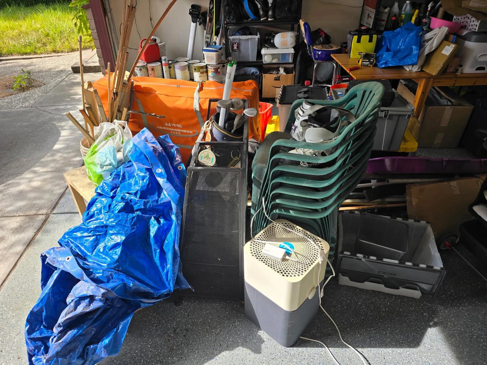 Large pile of yard waste and debris removed from a property