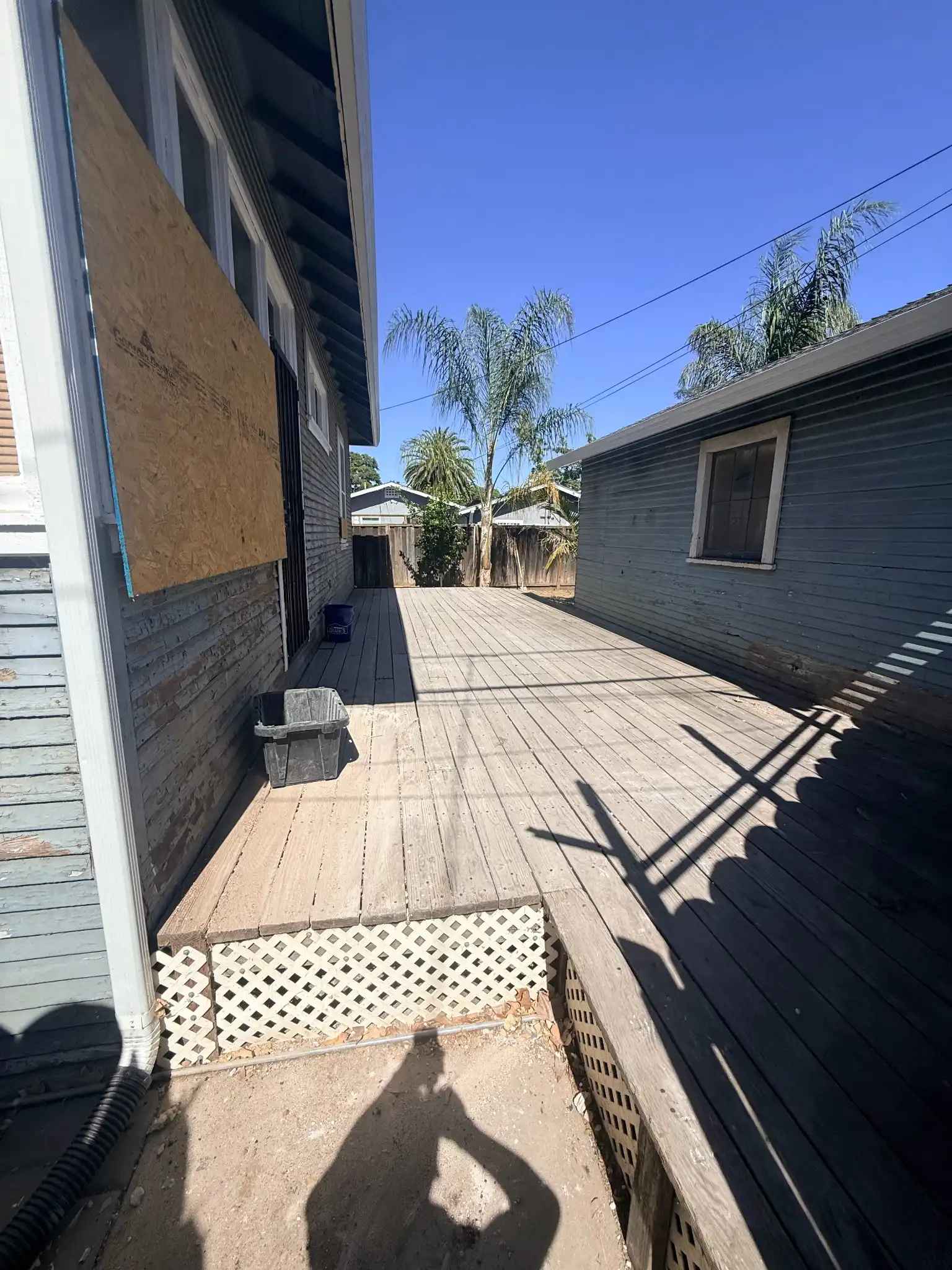 After junk removal: clean and cleared backyard after big cleanup