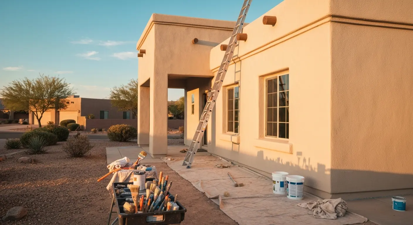 Residential exterior painted home