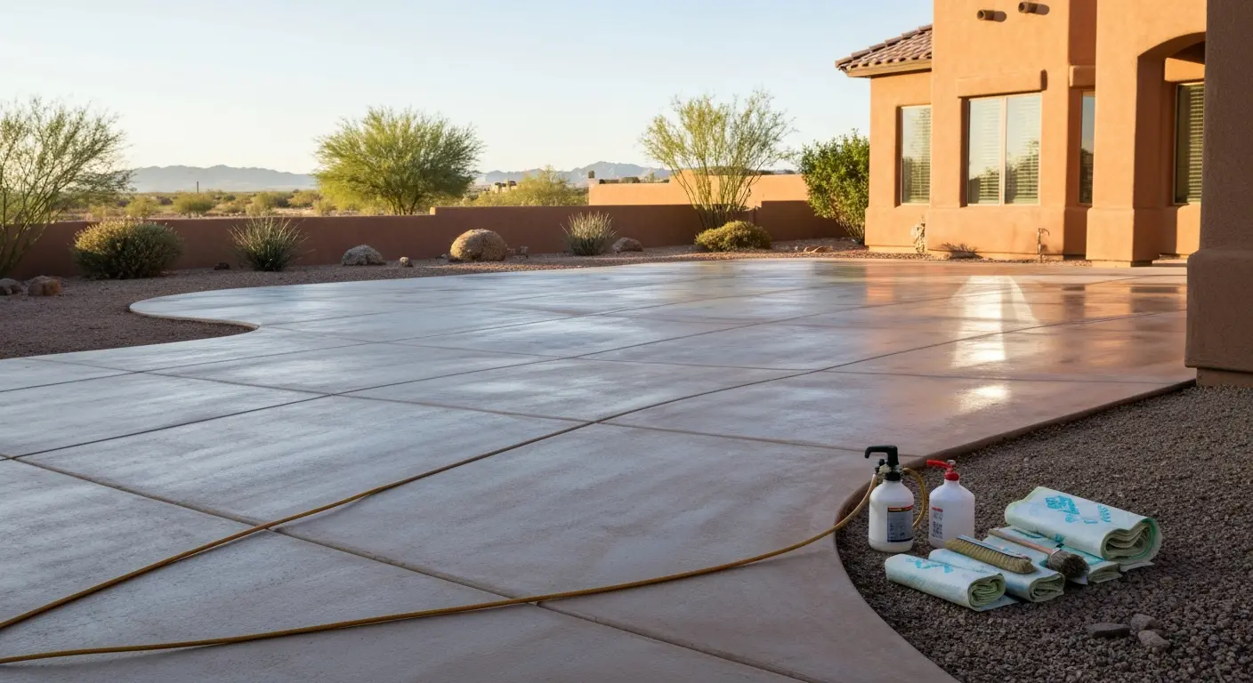 Clean patio surface ready for sealing