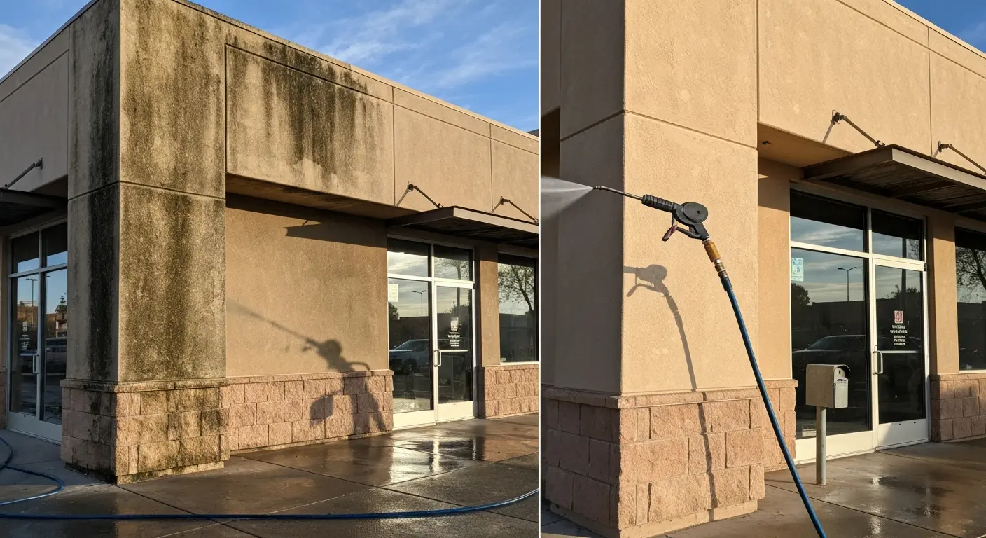 Commercial building pressure washing in Phoenix
