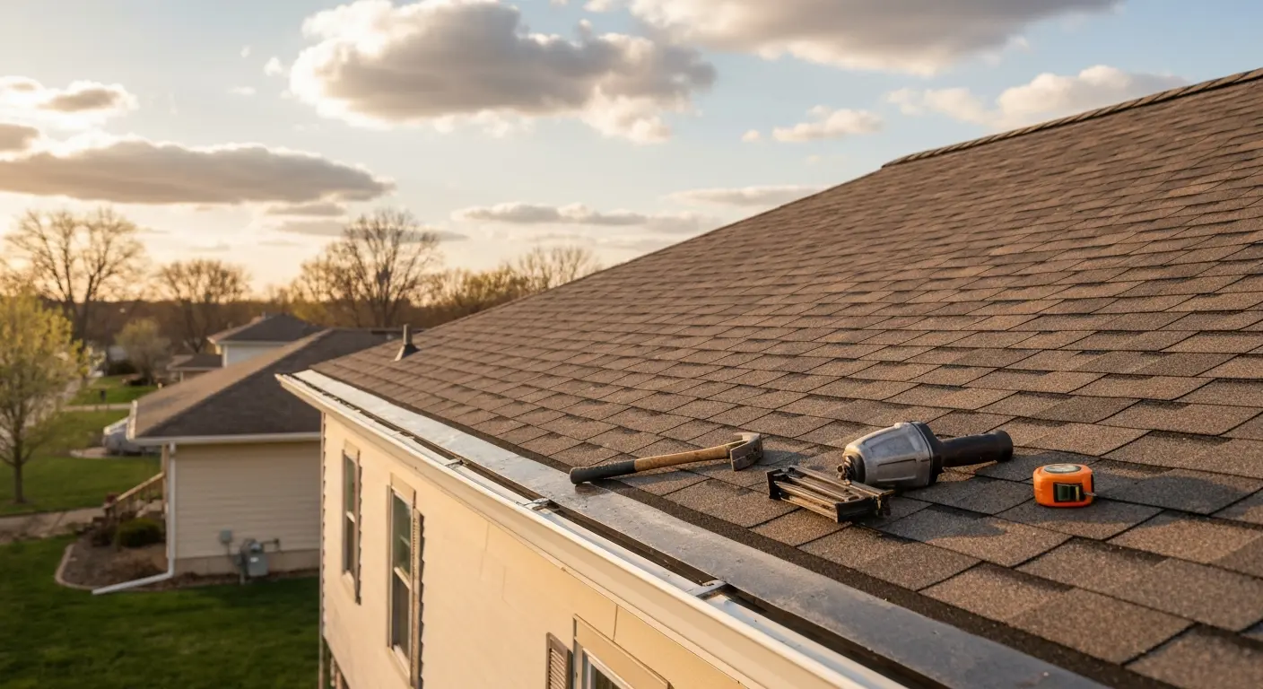 Roof replacement in progress