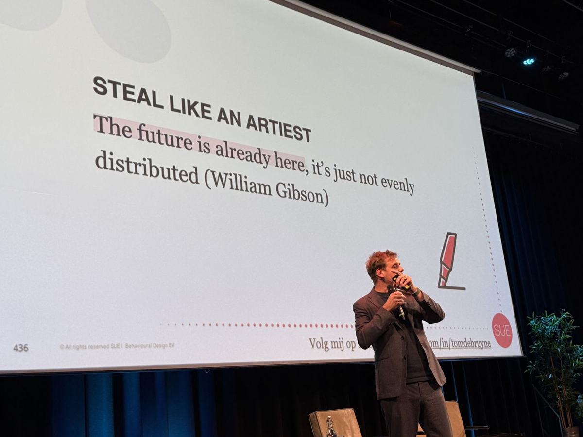 Slide: Steal like an artist. The future is already here, it's just not evenly distributed