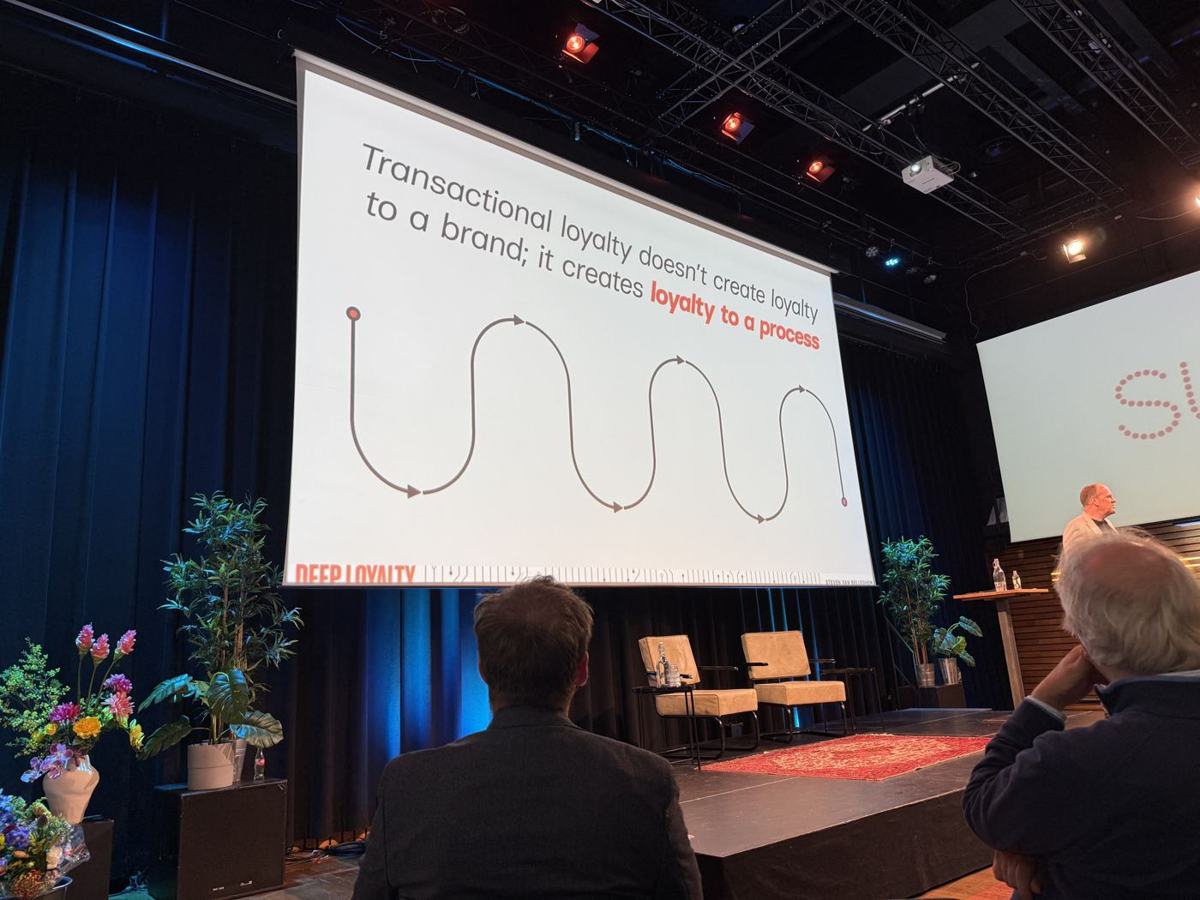 Slide: Transactional loyalty doesn't create loyalty to a brand; it creates loyalty to a process