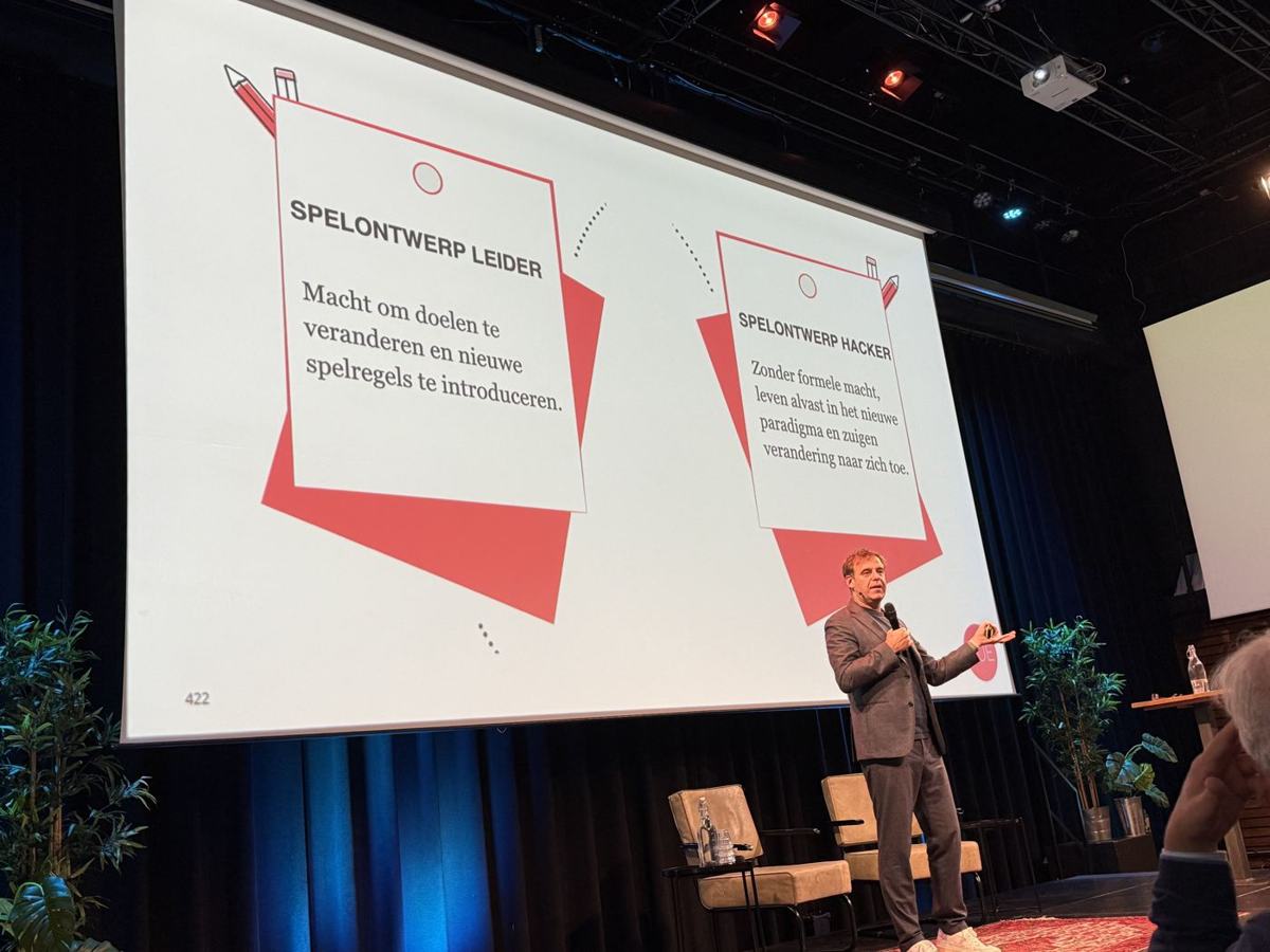 Slide: spelontwerp-leider en spelontwerp-hacker
