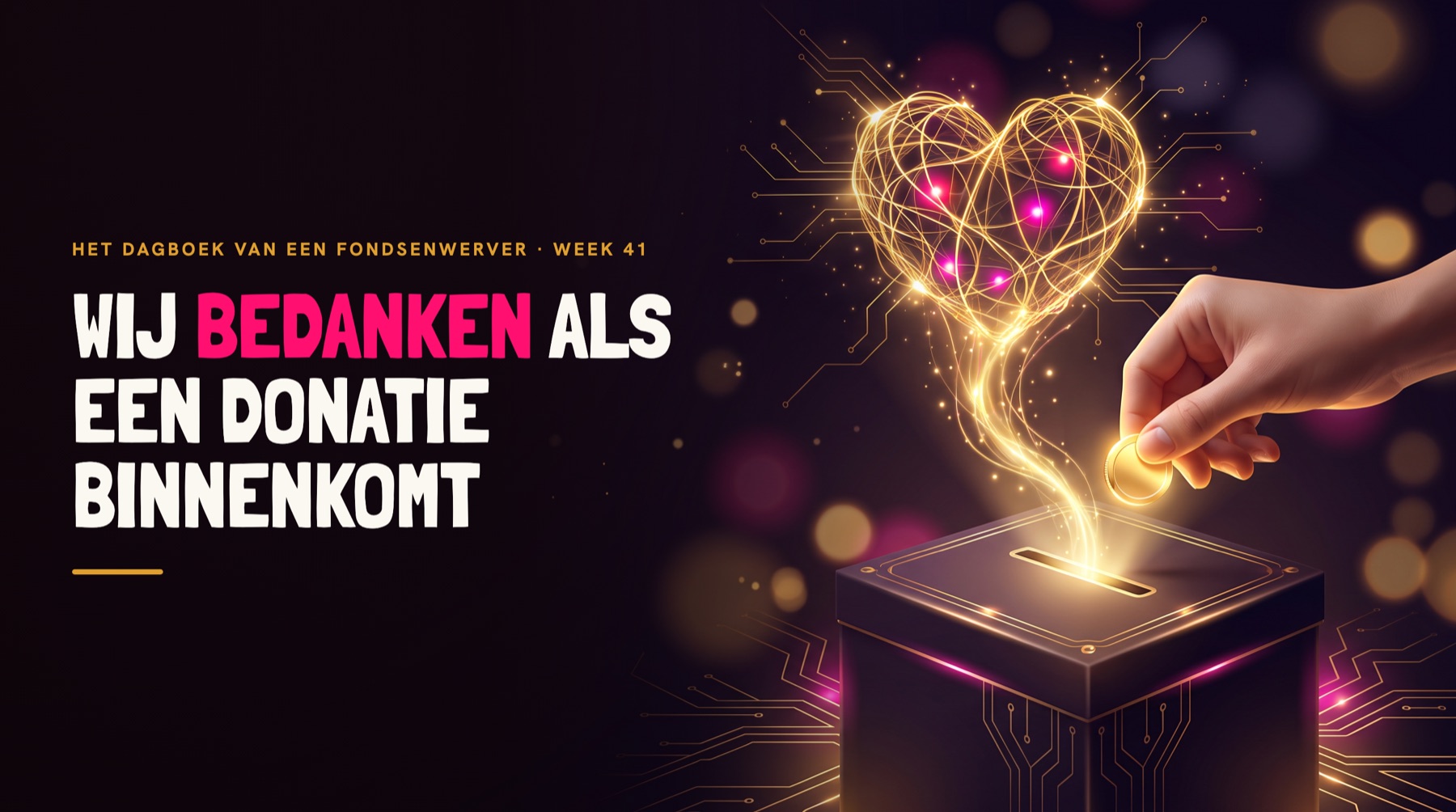 Wij bedanken als een donatie binnenkomt. Het dagboek van een fondsenwerver, week 41