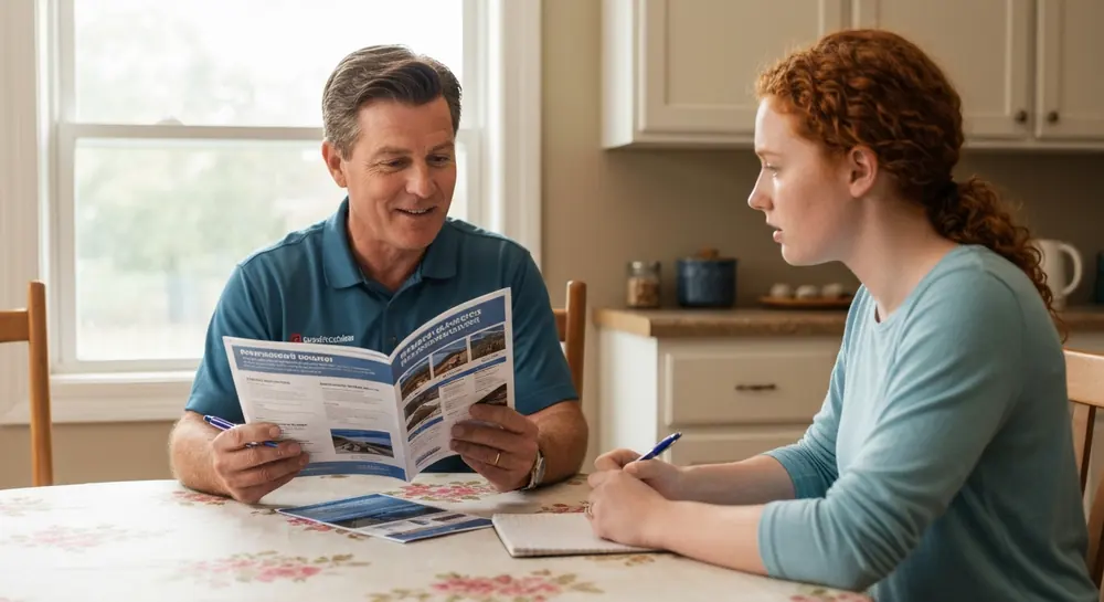 Homeowner discussing financing options