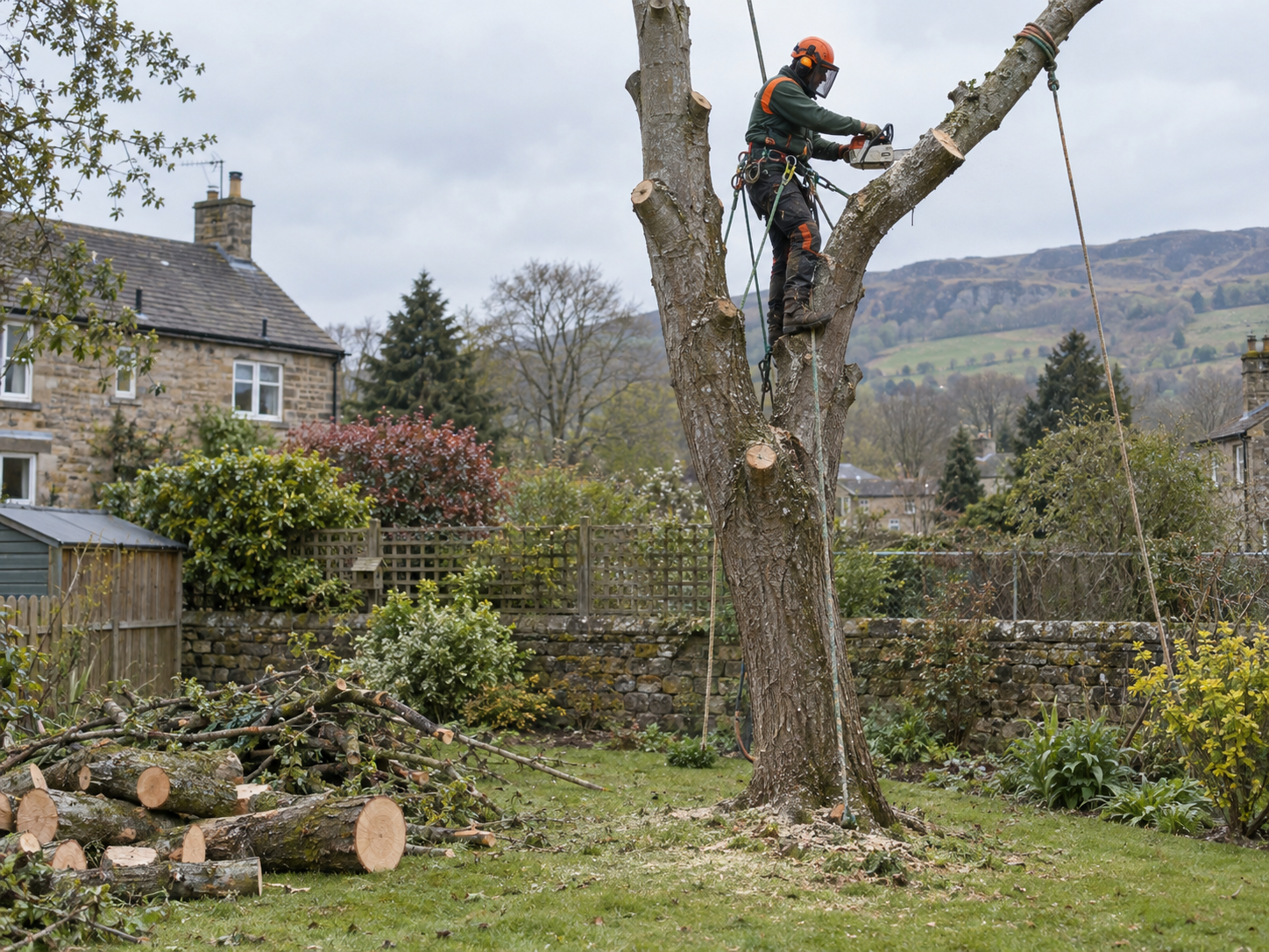 Tree removal and felling by A & J Treecare & Landscapes