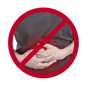 no stomach pain