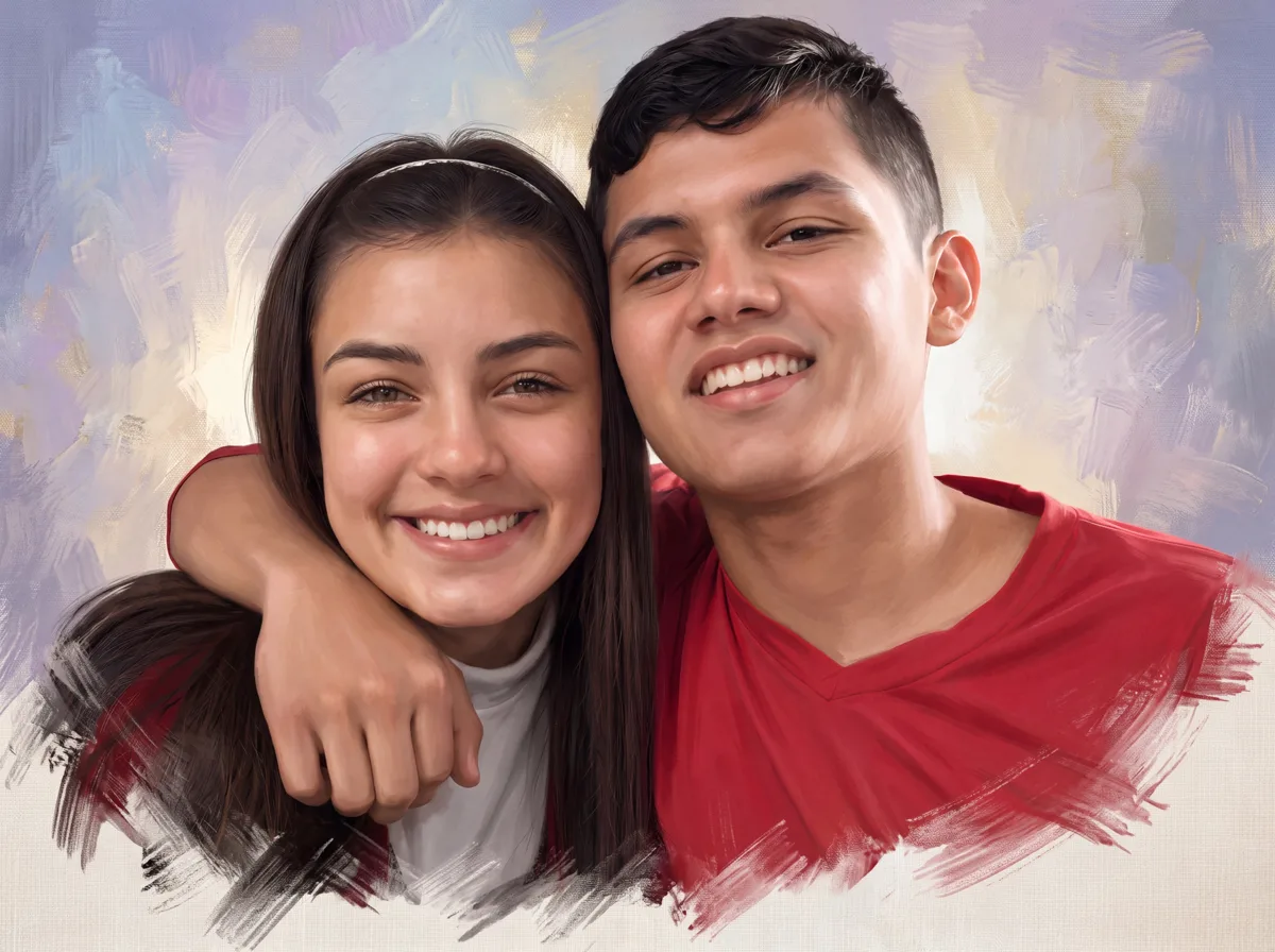 Pareja estilo pintura · retrato en lienzo FIRMACH