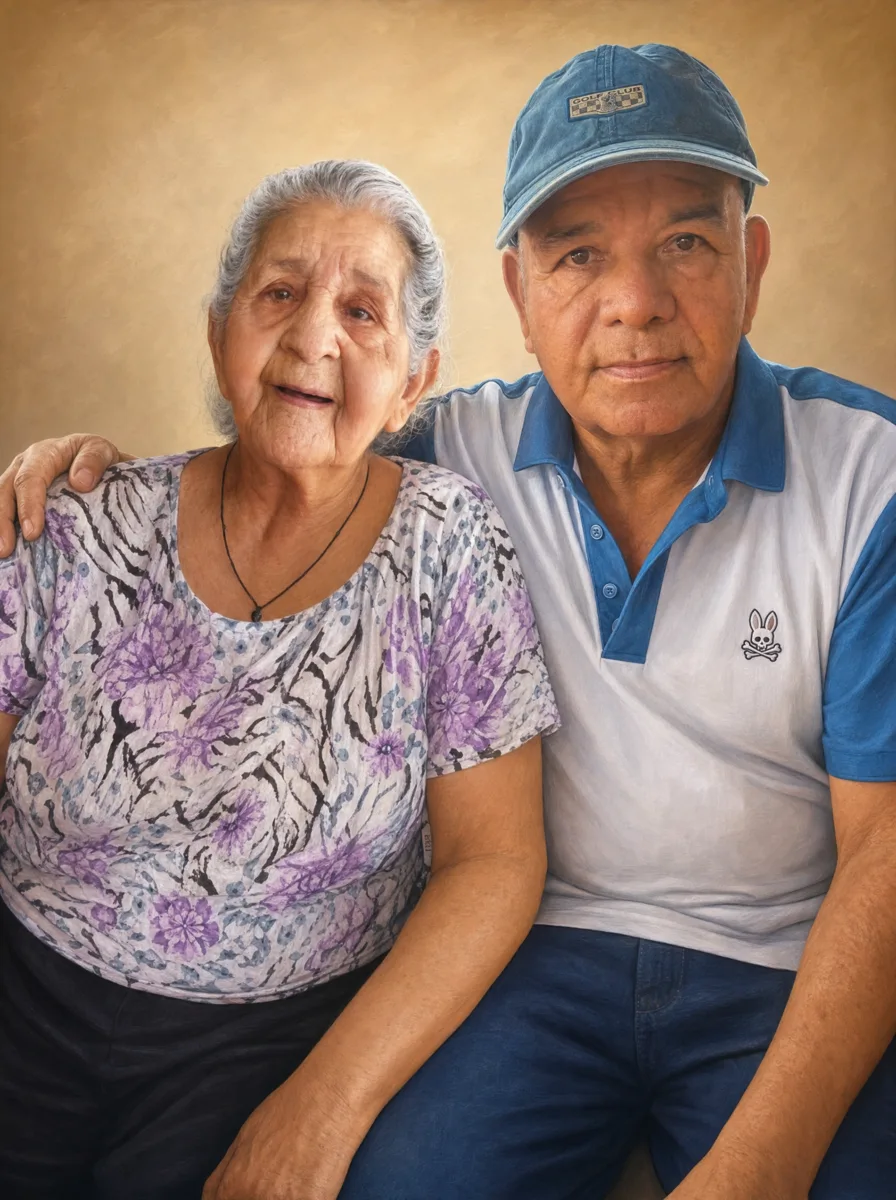 Homenaje a los abuelos · retrato en lienzo FIRMACH