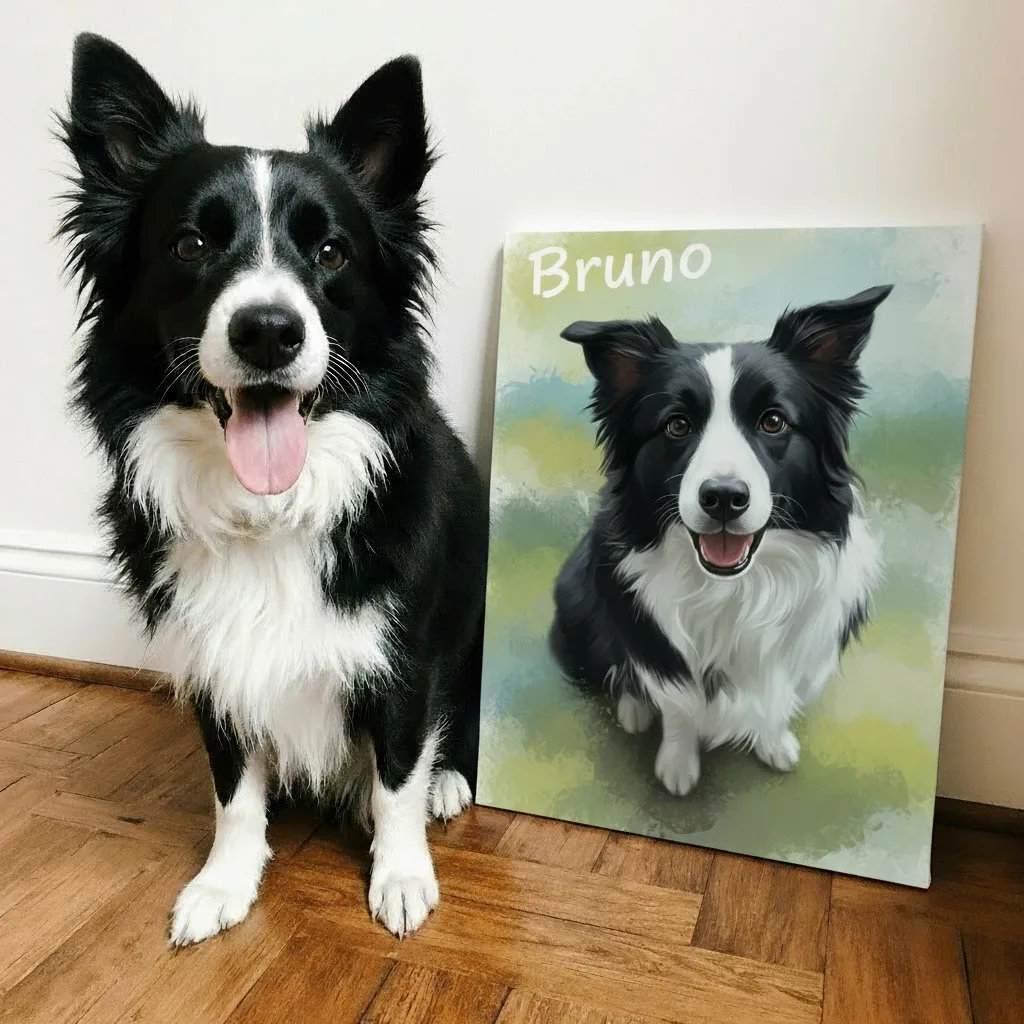 Bruno en lienzo · retrato en lienzo FIRMACH