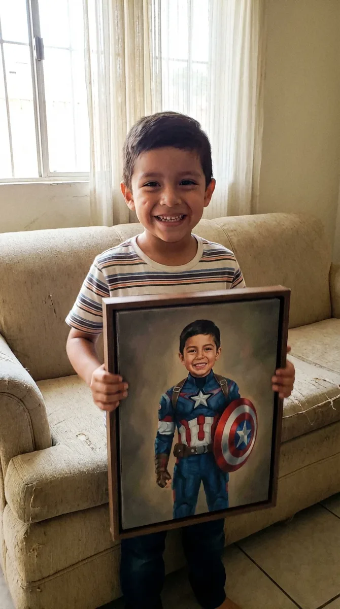 Capitán América · óleo artístico · retrato en lienzo FIRMACH