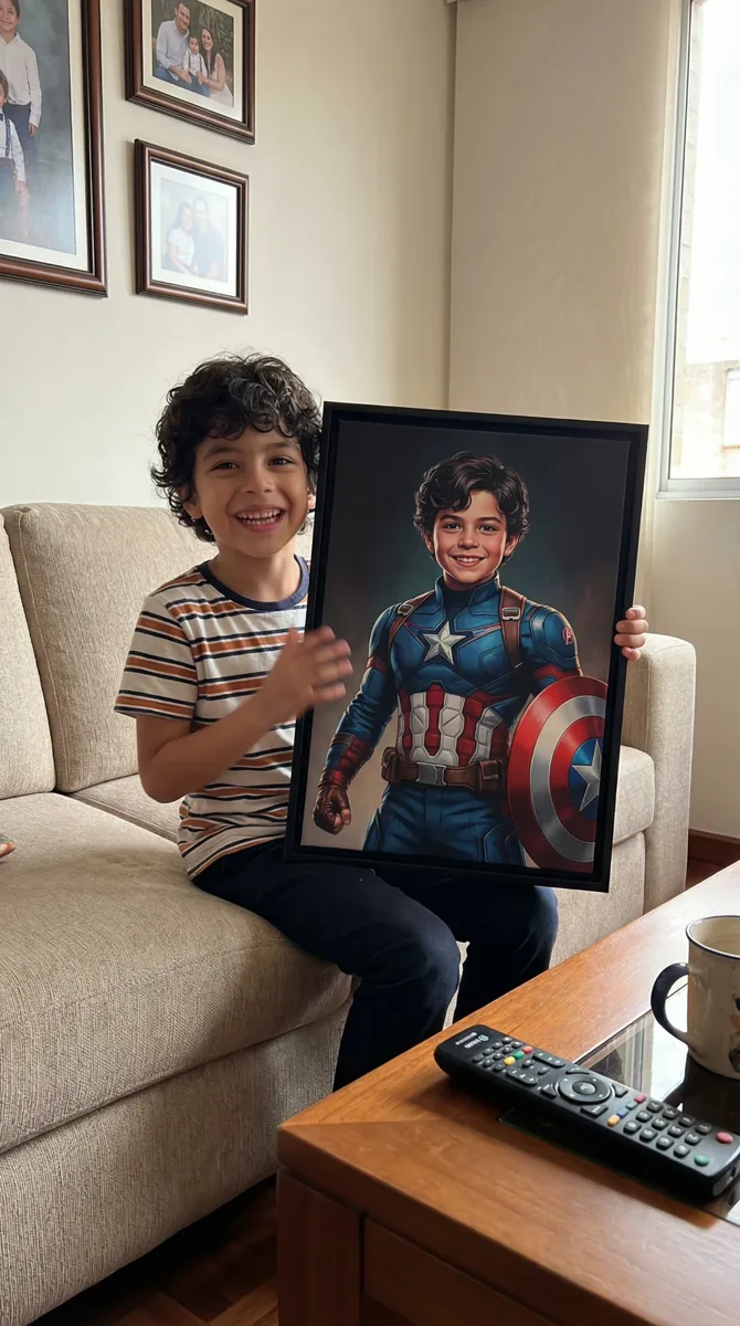 Capitán América · con marco · retrato en lienzo FIRMACH