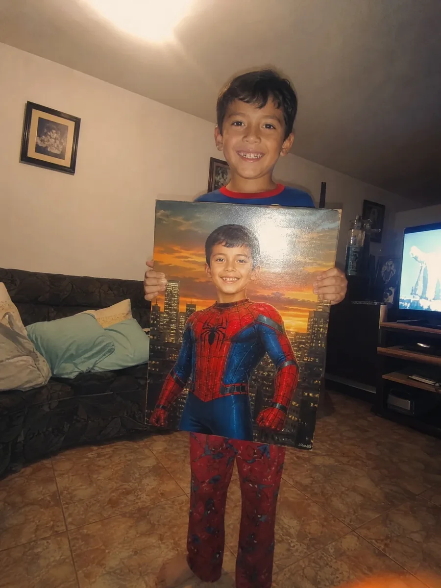 Spider-Man · sin marco · retrato en lienzo FIRMACH