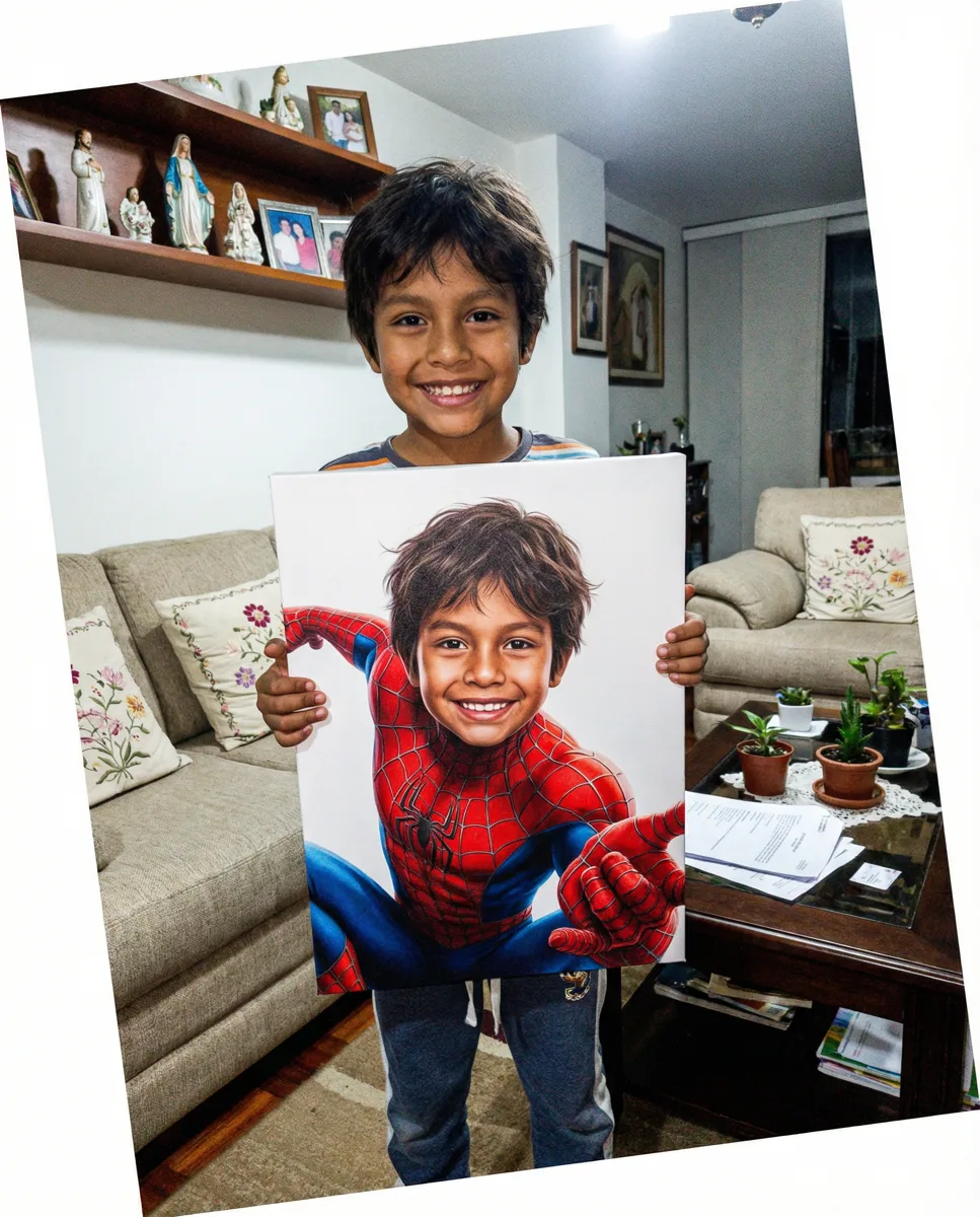 Spider-Man · realista · retrato en lienzo FIRMACH
